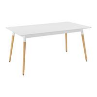 Esstisch Alena Weiß/ Eichefarben MDF ca. 160x75cm - Eichefarben/Weiß, MODERN, Holz/Holzwerkstoff (160/90/75cm) - Bessagi Home