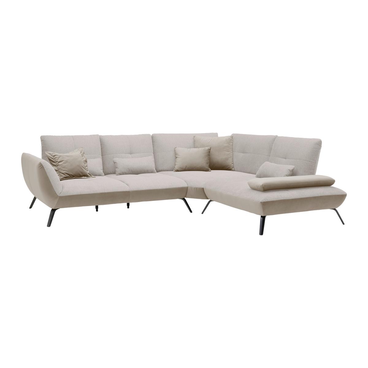 Wohnlandschaft Trendy Sandfarben/Beige - Sandfarben/Beige, MODERN, Holzwerkstoff/Textil (310/93/250cm) - Premium Living