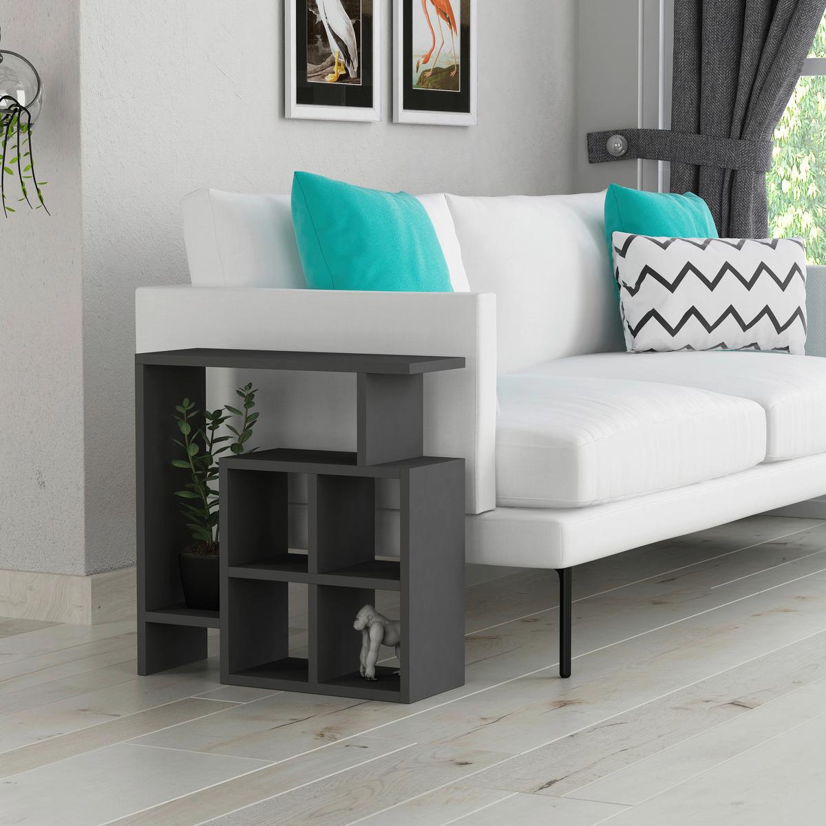 BEISTELLTISCH MONDRI BEISTELLTISCH - Anthrazit, Design, Holzwerkstoff (55/20/57cm) - Livetastic