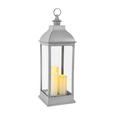 Laterna Manuela - S 3 Led-svečami - siva, Konvencionalno, umetna masa (24/71/24cm) - MÖMAX modern living