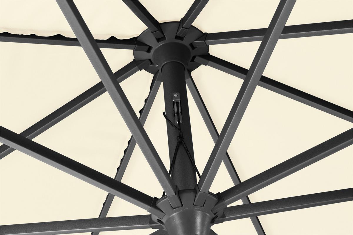 Sonnenschirm BHT: 250x258x250 cm Anthrazit/Beige - Anthrazit/Beige, KONVENTIONELL, Textil/Metall (250/250cm) - Siena Garden