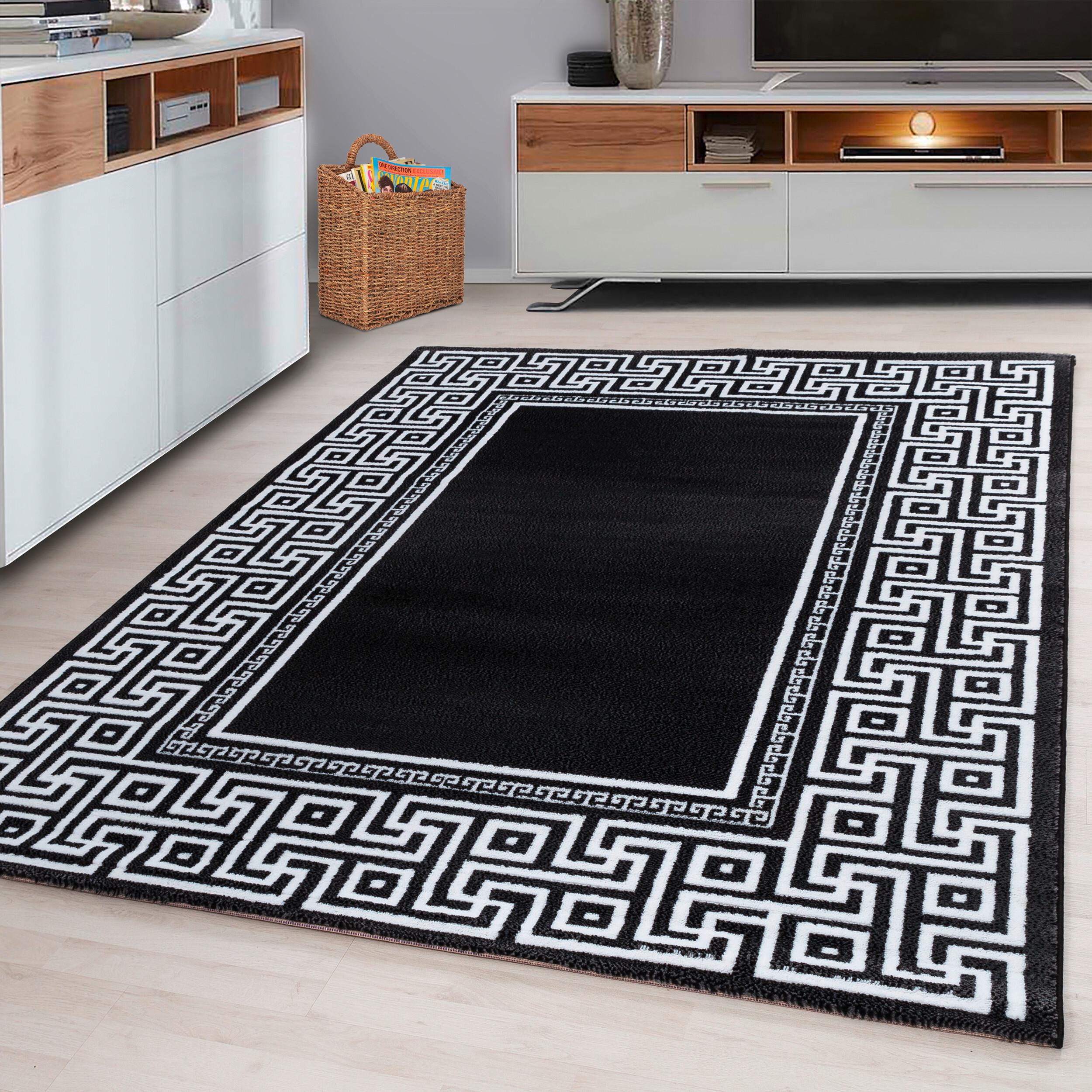 Flachwebeteppich Parma Schwarz ca. 140x200cm - Schwarz, Design, Textil (140/200cm) - Novel