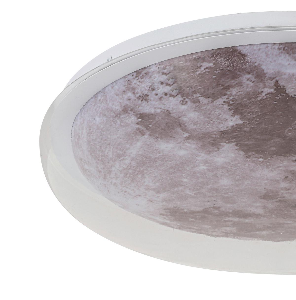 LAMPA SUFITOWA LED DERBY *SBN* - kolor srebrny/biały, Trend, tworzywo sztuczne/metal (40/8cm) - Novel