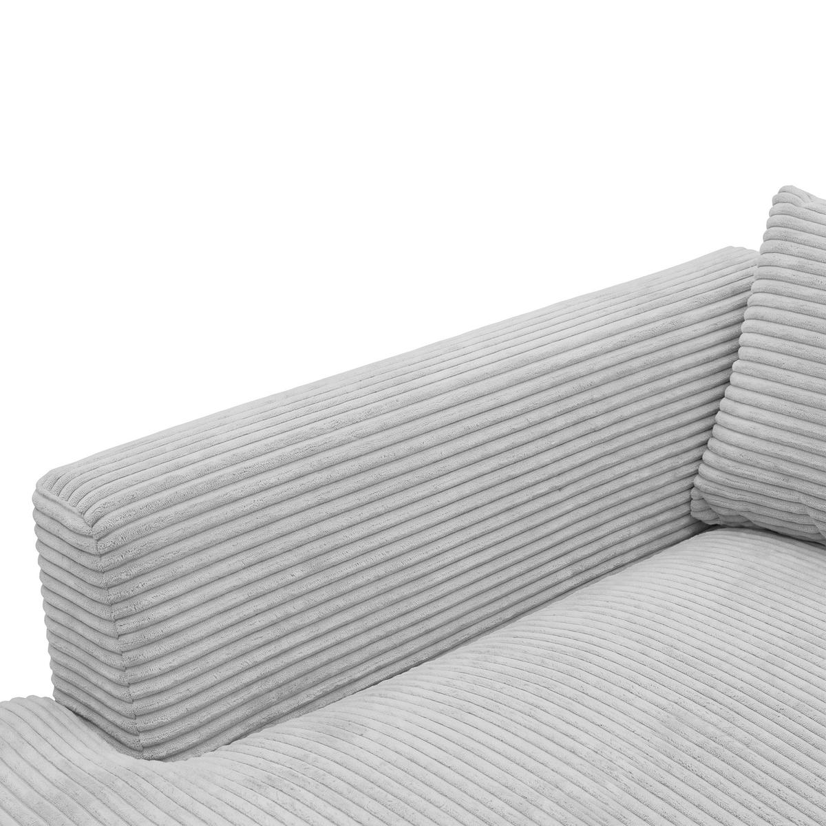 Ecksofa Pedro Hellgrau - Hellgrau/Schwarz, MODERN, Kunststoff/Textil (190/300cm) - Mömax
