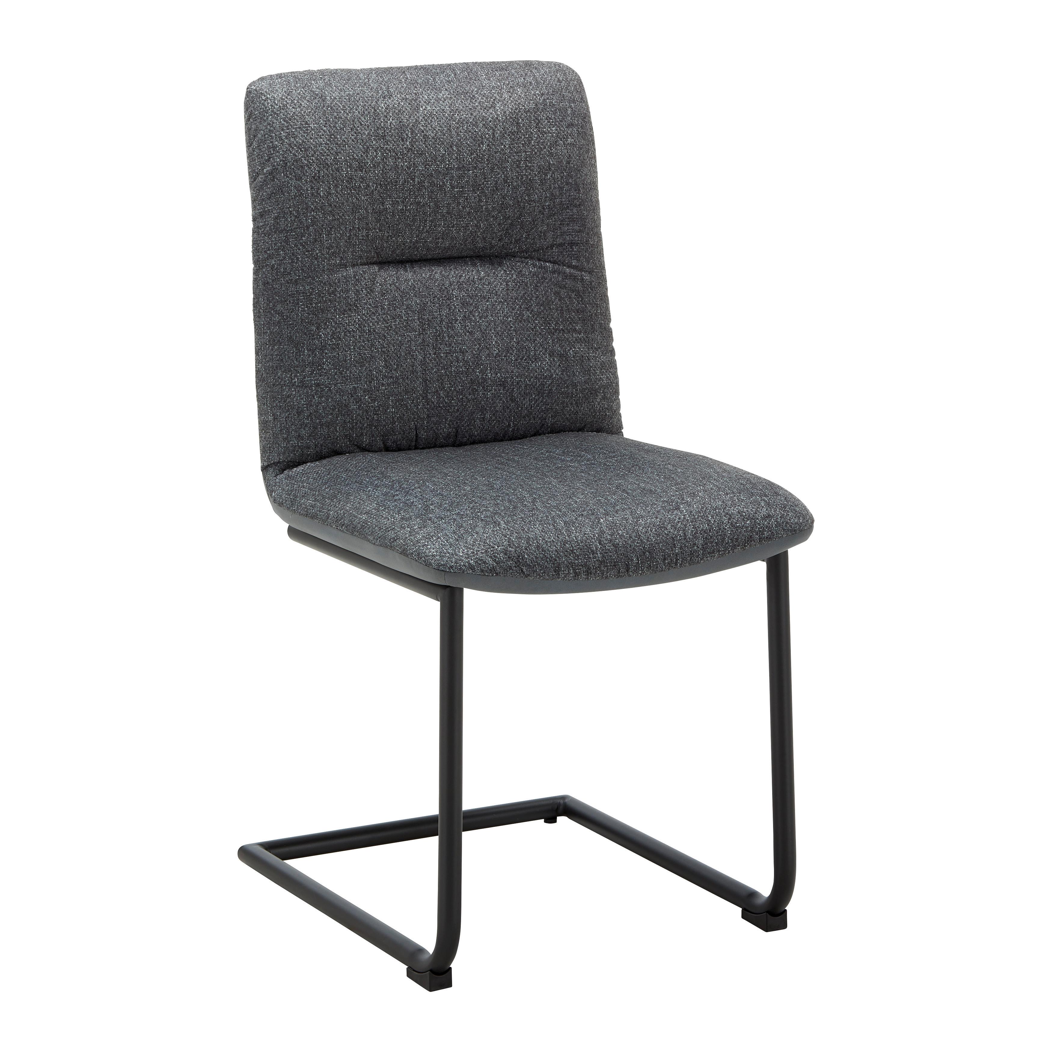 KRZESŁO NA PŁOZIE SARAH - ciemnoszary/czarny, Modern, metal/drewno (49/88/59cm) - Bessagi Home