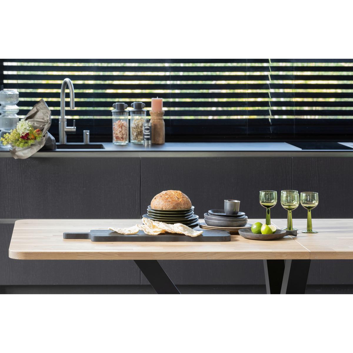 Esstisch Tablo Naturfarben/Schwarz L: 240cm - Schwarz/Naturfarben, MODERN, Holz/Metall (240/100/77cm) - Livetastic