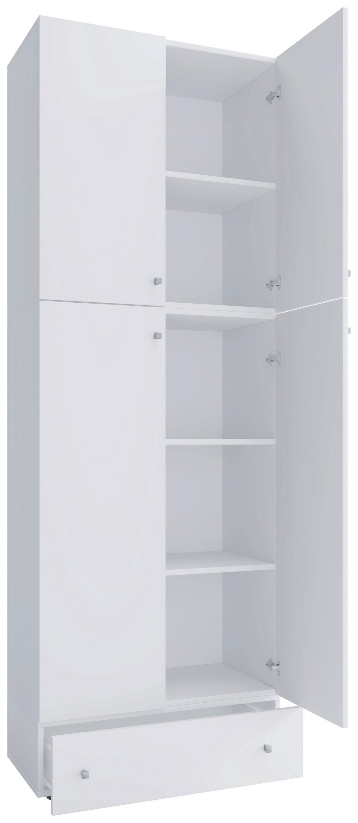 Schuhschrank Lona XXL ca.70x200x39cm Weiß - Schwarz/Weiß, KONVENTIONELL, Holzwerkstoff/Kunststoff (70/200/39cm) - MID.YOU