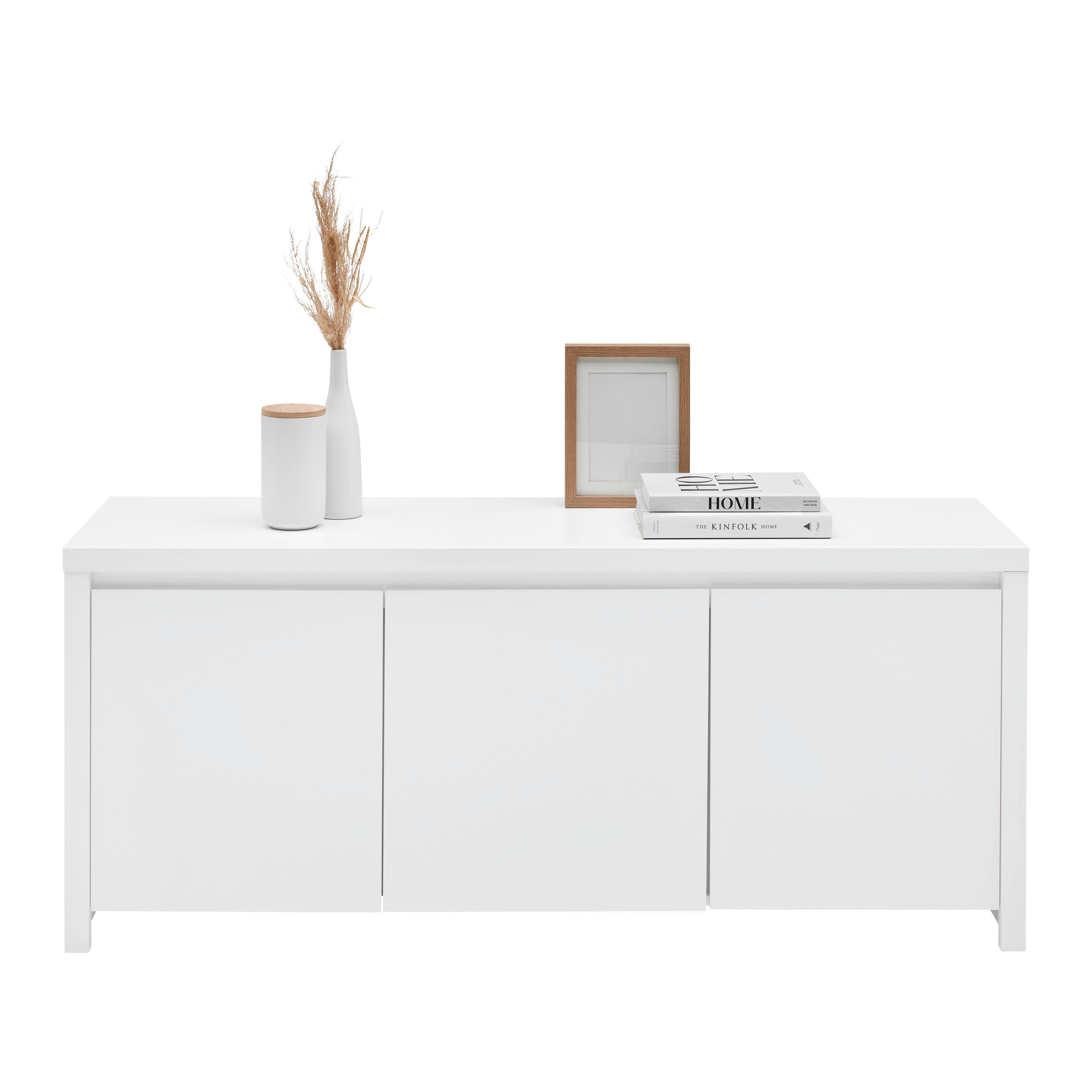 Lowboard Larios B in Weiß - Schwarz/Weiß, MODERN, Holzwerkstoff/Kunststoff (143/61/40cm) - Mömax