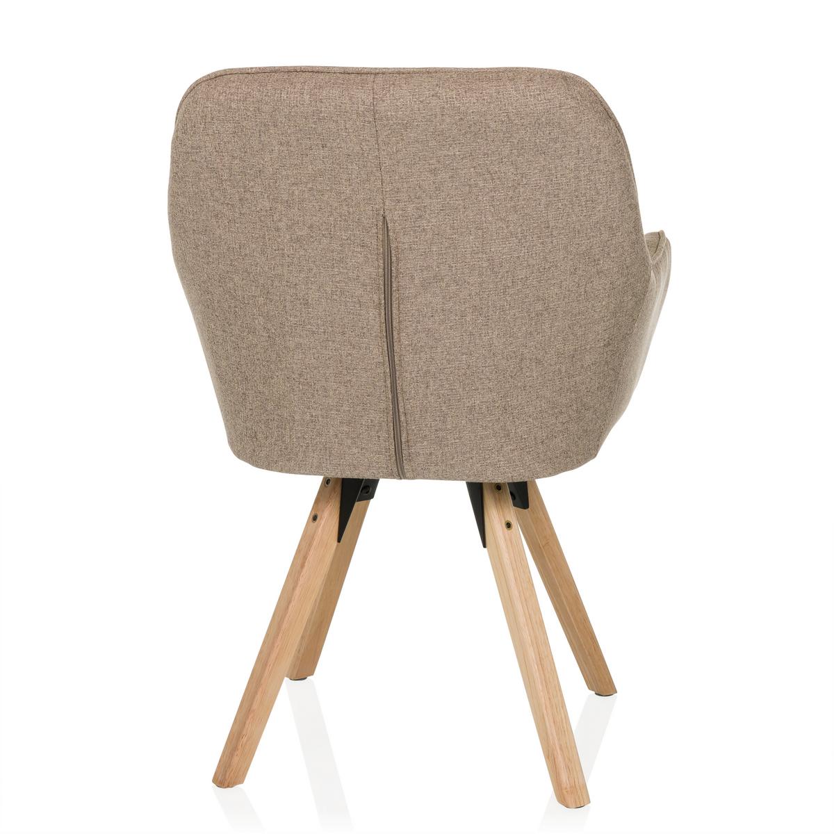 Naslanjač Scandi Soft, Bež - barve bukve/bež, Moderno, tekstil/les (56/84/62cm) - MID.YOU