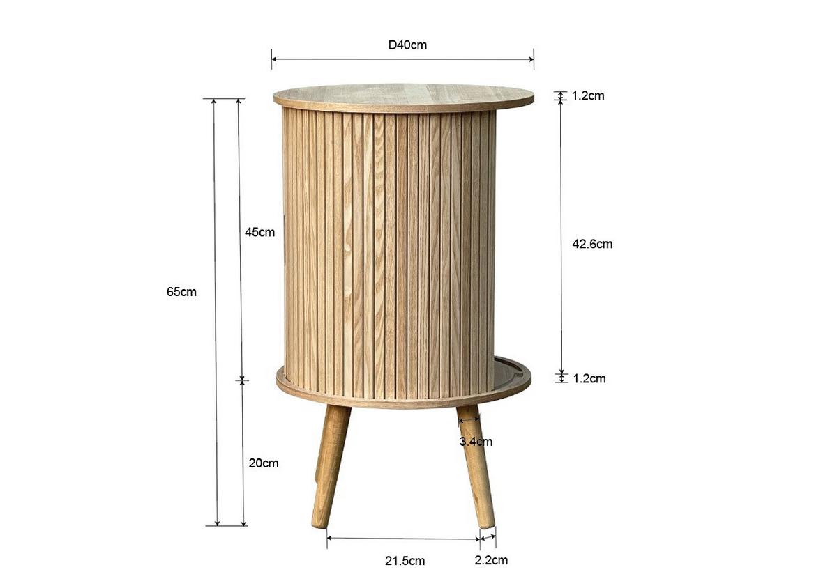 Nočna Omarica Skandy, Naravne Barve - naravne barve, Moderno, leseni material/les (40/65/40cm) - Premium Living