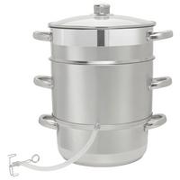 SOKOWIRÓWKA PAROWA BASIC COOKING - kolor stalowy/przezroczysty, Basics, metal/szkło (28cm) - Homeware Profession.