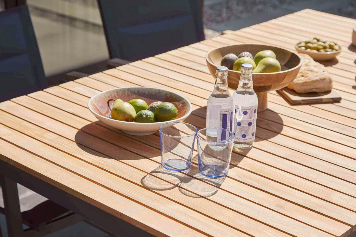 Gartentisch Mood Teakholz/Anthrazit - Anthrazit/Teakfarben, KONVENTIONELL, Holz/Metall (167,5/100/74cm) - Gardenson