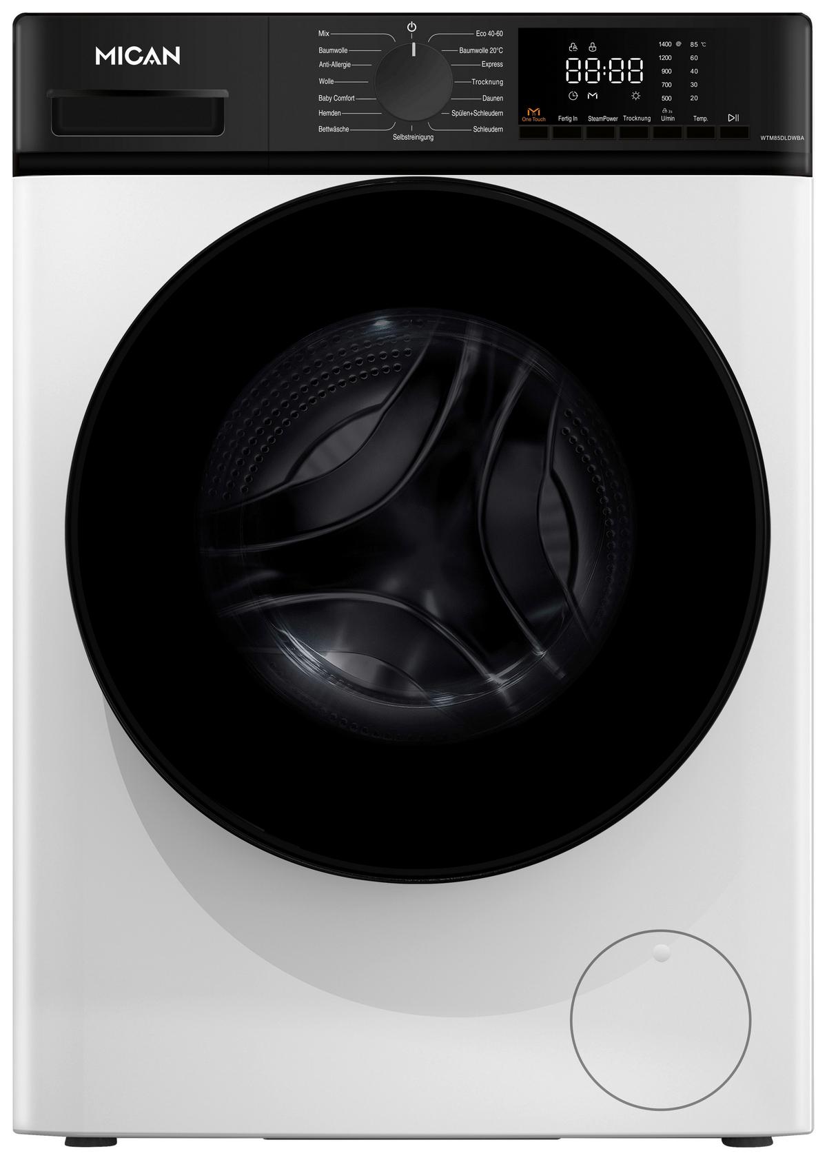 Waschtrockner WTM85DLDWBA - Weiß, Basics, Karton/Glas (60/84,7/52cm) - Mican