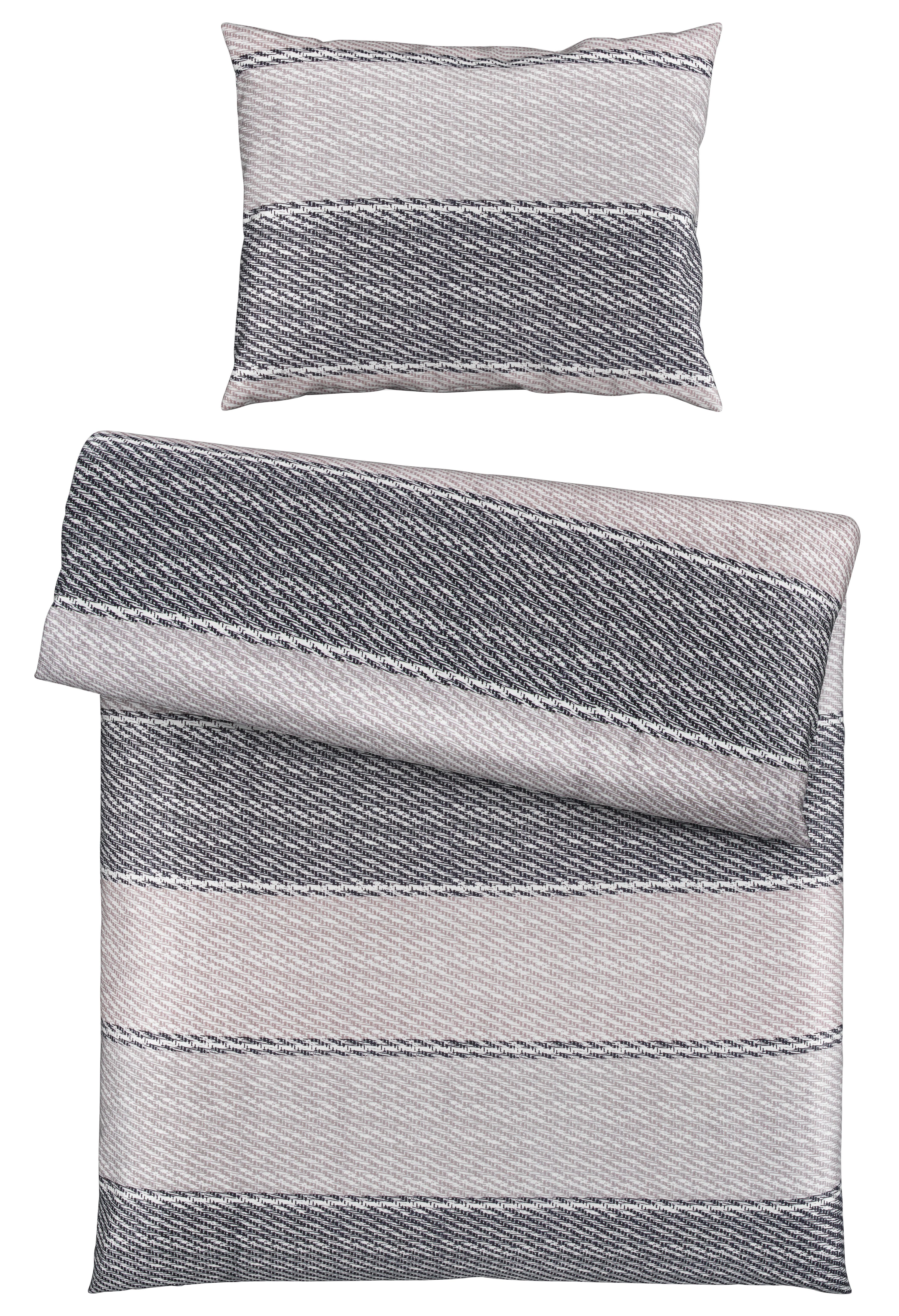 Bettwäsche Bio Eva Design Ca. 160x210cm - Taupe, Modern, Textil (160/210cm) - ecoTree