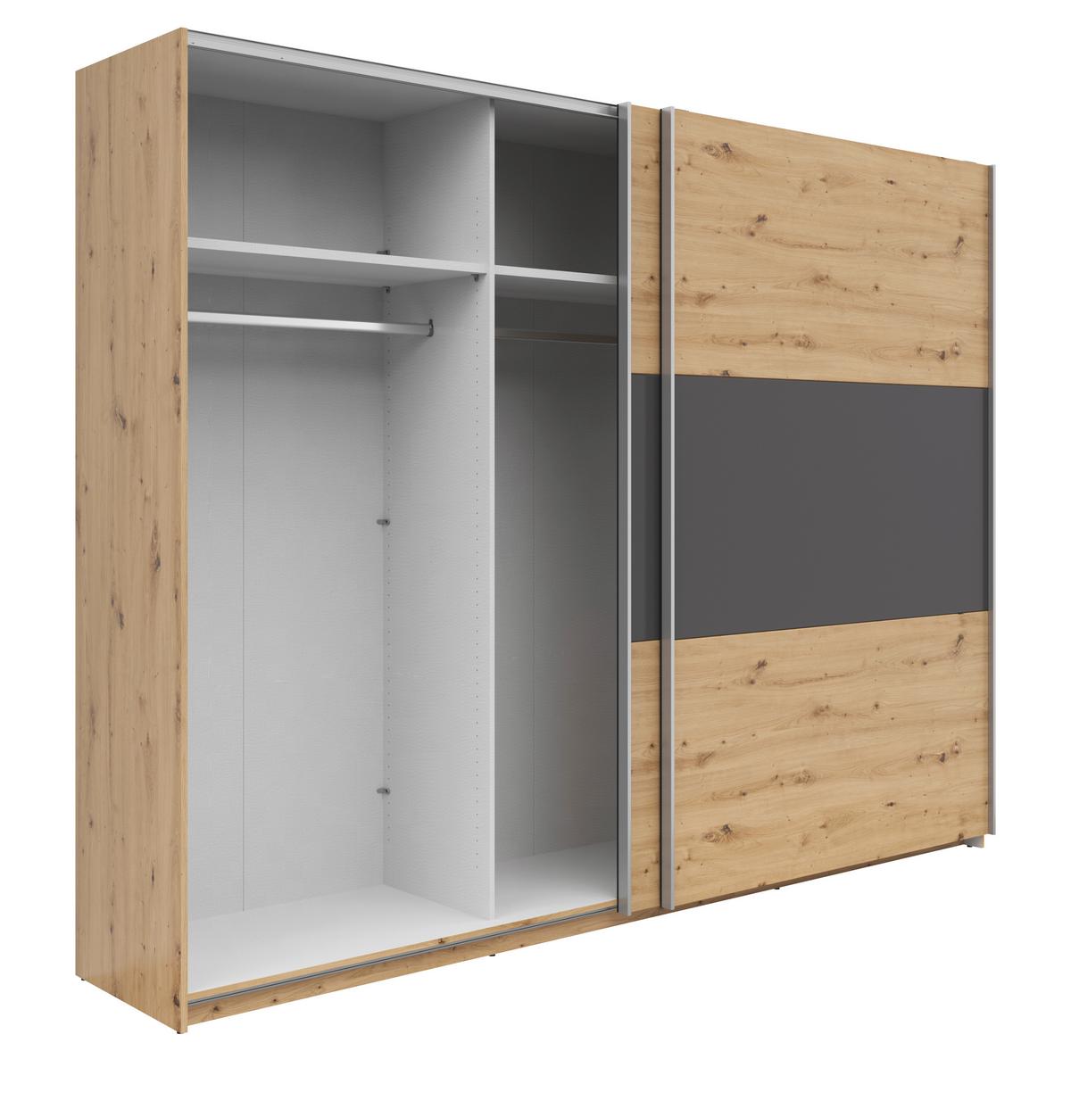 Ormar S Kliznim Vratima Saturn - boje grafita/srebrne boje, Konvencionalno, drvni materijal/metal (270/210/59cm) - Based