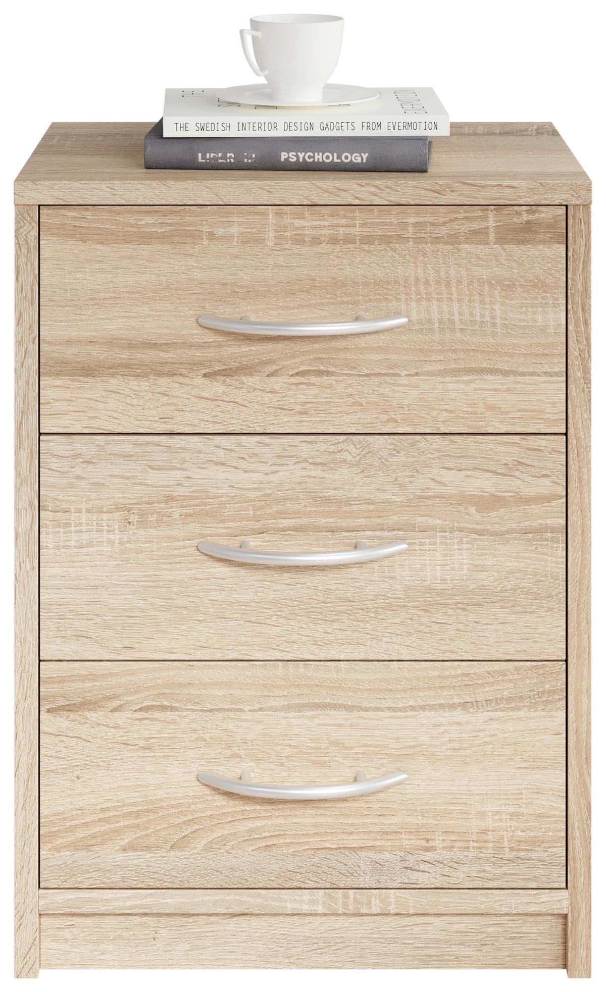 SZAFKA NOCNA PEPE - kolor dębu sonoma, Basics (38,5/54/28,2cm) - P & B