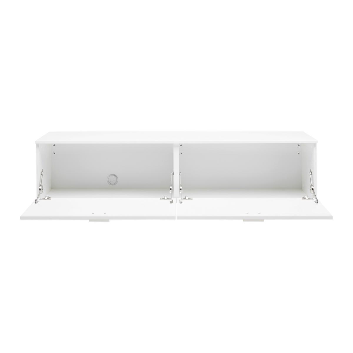 TV-Element Studio 11 in Weiß - Alufarben/Weiß, MODERN, Holzwerkstoff/Metall (166/39/38cm) - Premium Living
