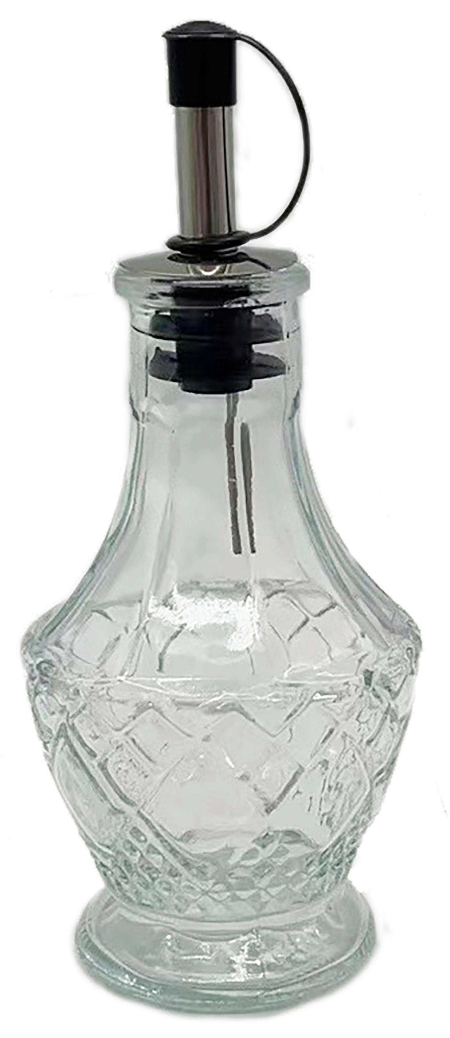Ölflasche Oil Klar/Schwarz - Klar/Schwarz, MODERN, Glas/Kunststoff (6,6/15cm) - Mömax