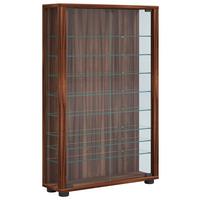 VITRINE LUMO MINI - Transparent/Nussbaumfarben, Design, Glas/Holzwerkstoff (59/90/18cm) - MID.YOU
