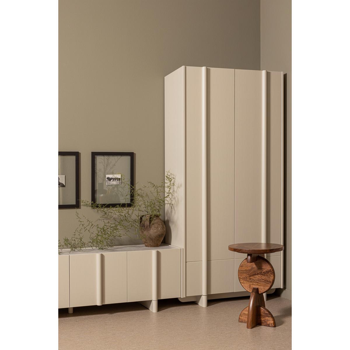 Garderobenschrank Basu Grauweiß B: 101 cm - Grauweiß, Design, Holz (101/210/46cm) - Livetastic