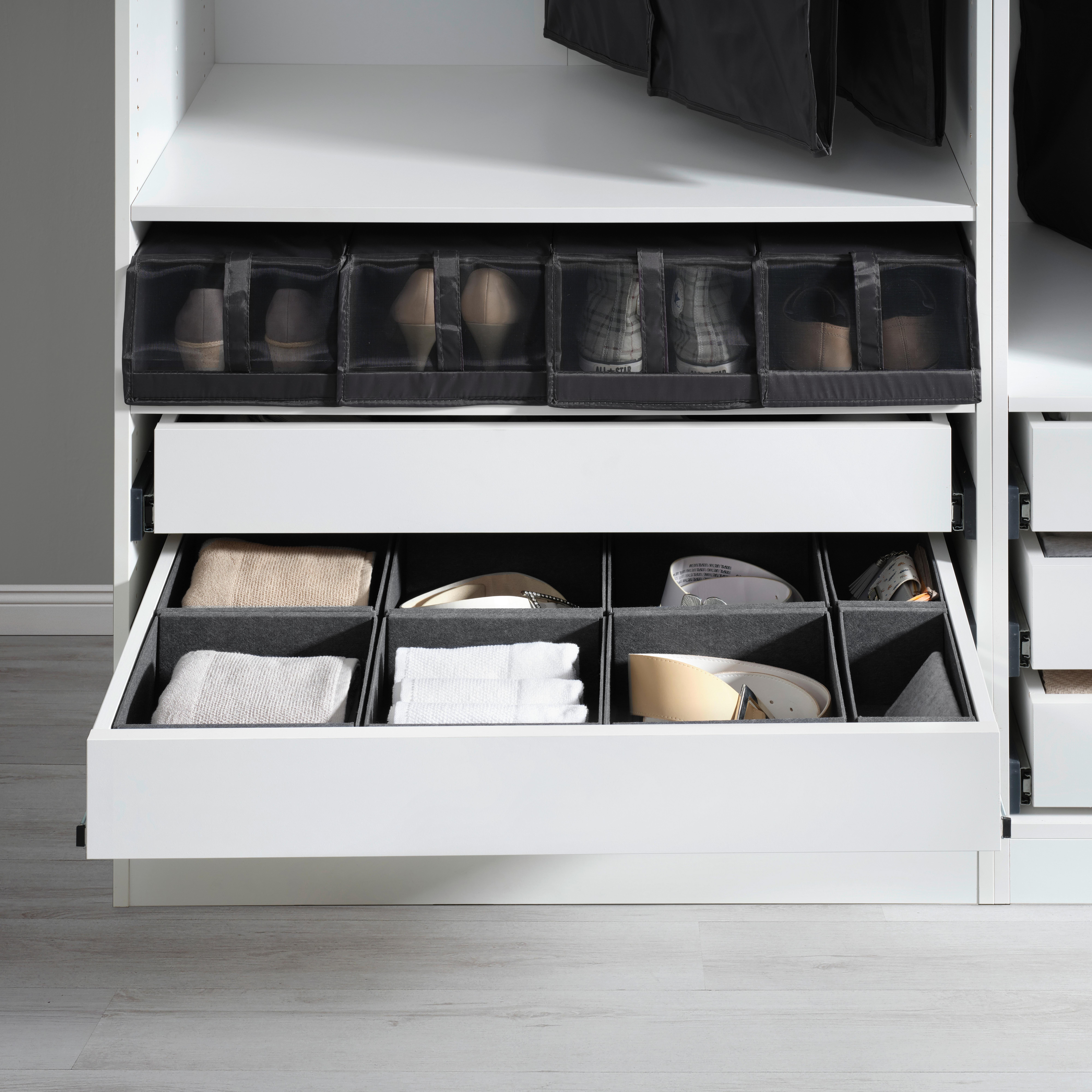 Schuhbox Unit in Grau - Grau, KONVENTIONELL, Kunststoff/Textil (22/34/16cm) - Modern Living