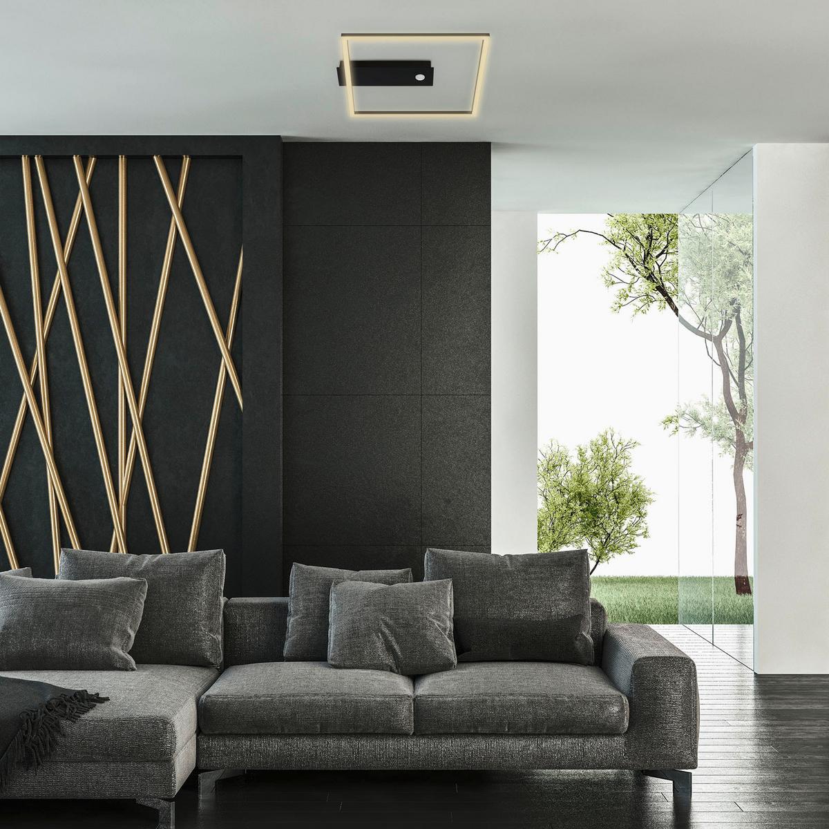 LAMPA SUFITOWA LED 3770015 MIT SENSOR - czarny, Design, tworzywo sztuczne/metal (32/30/5cm)