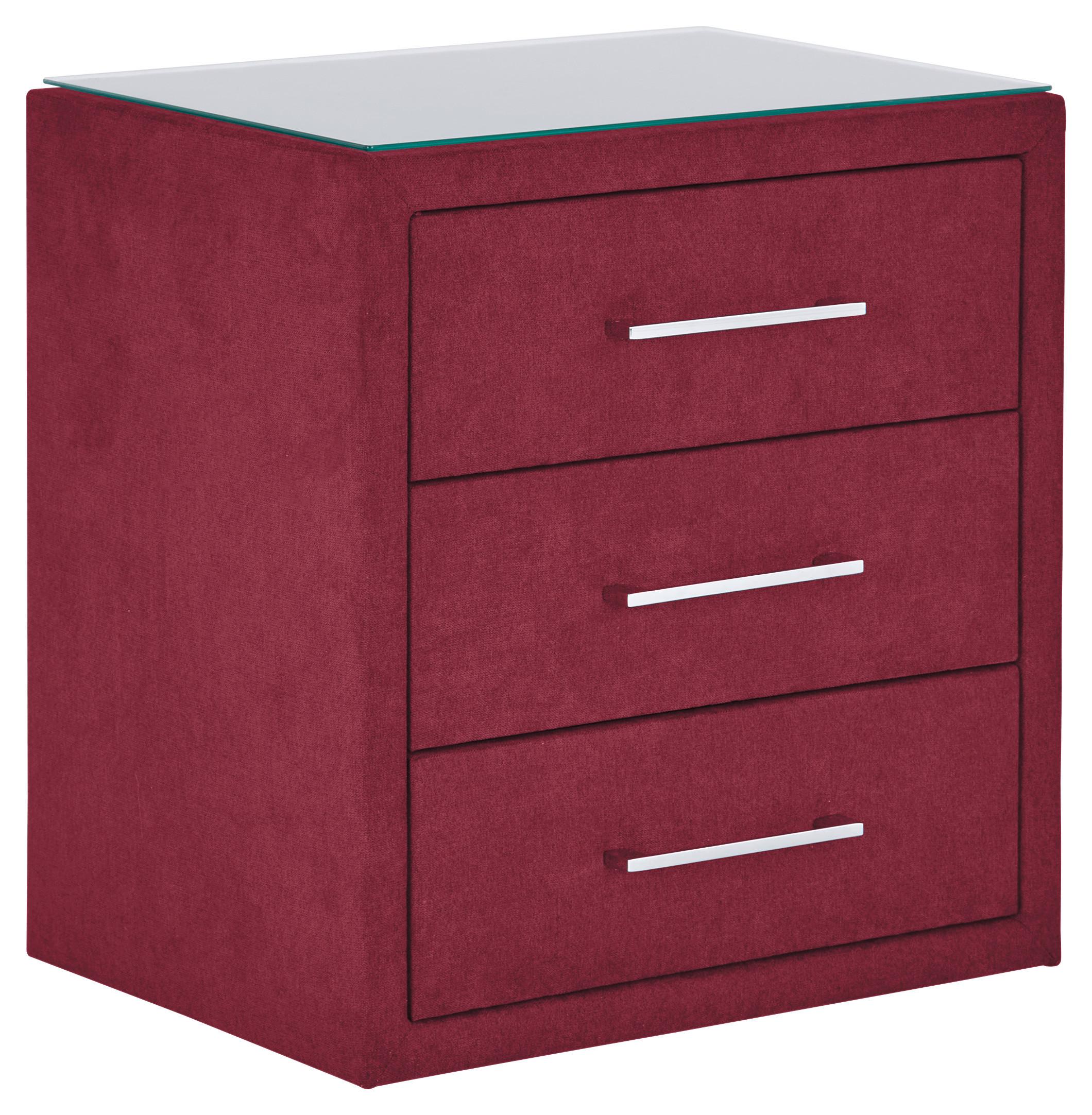 Noćni Ormarić Kleopatra - boje kroma/crvena, Konvencionalno, drvni materijal/metal (56/60/41cm) - Modern Living
