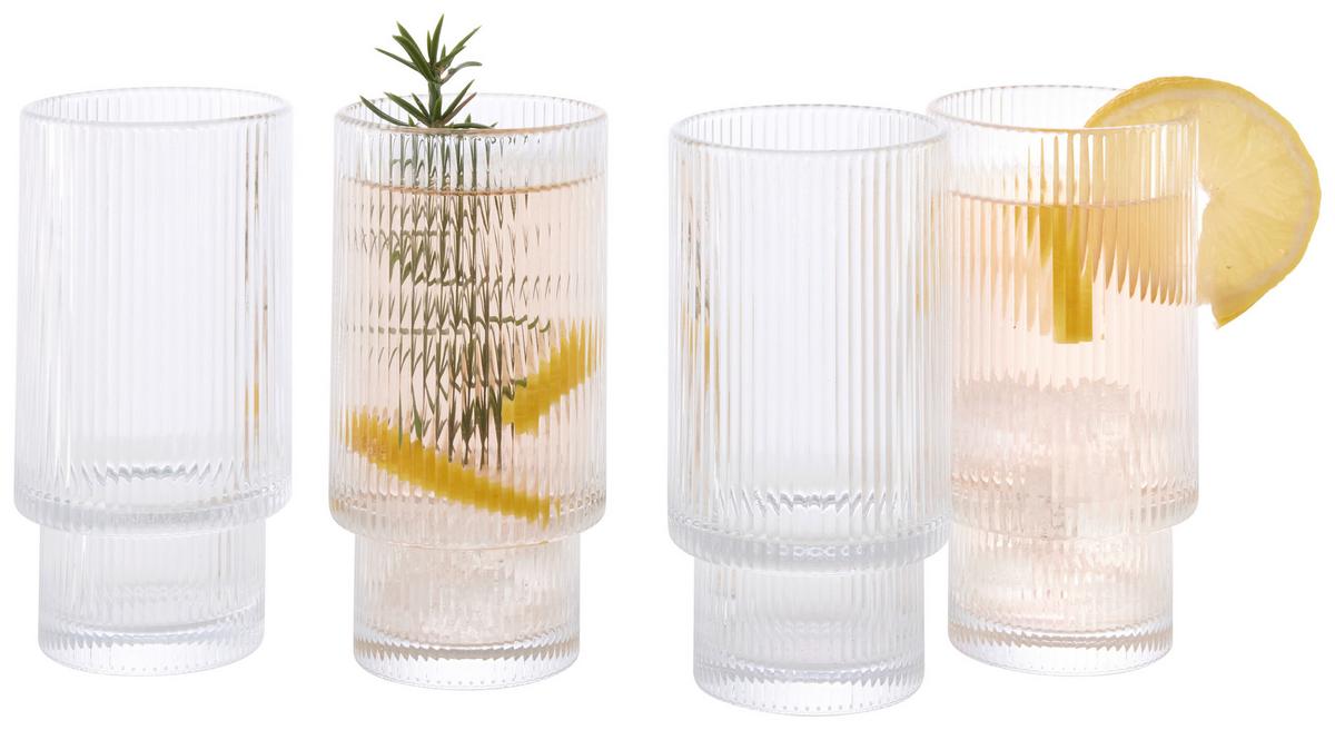 Gläserset Rosemary - 277ml Transparent, 4-teilig - Transparent, Modern, Glas (6,8/14cm) - Mömax