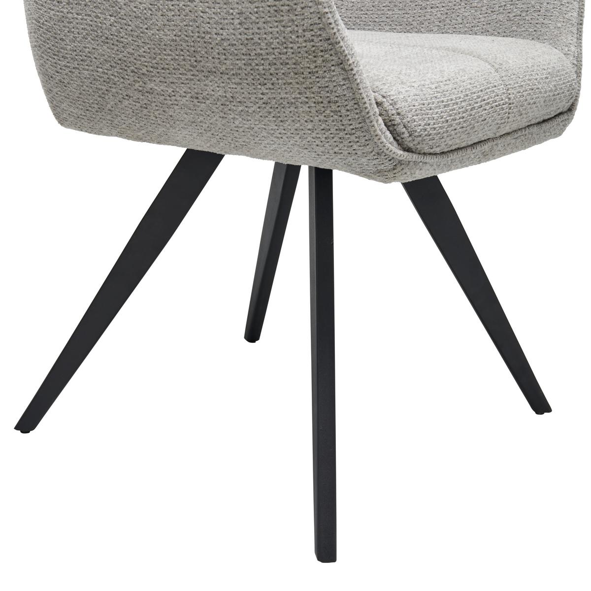KRZESŁO Z PODŁOKIETNIKAMI KIMBERLY - czarny/szary, Lifestyle, metal/tkanina (57/84/60cm) - MID.YOU