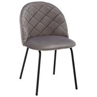 Stuhl Selina Grau Samt Gepolstert - Schwarz/Grau, MODERN, Holz/Textil (48,5/78/54cm) - Bessagi Home