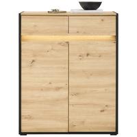 Comodă WELCOME - stejar Artisan/negru, Modern, material pe bază de lemn (88,3/108/38cm) - Modern Living