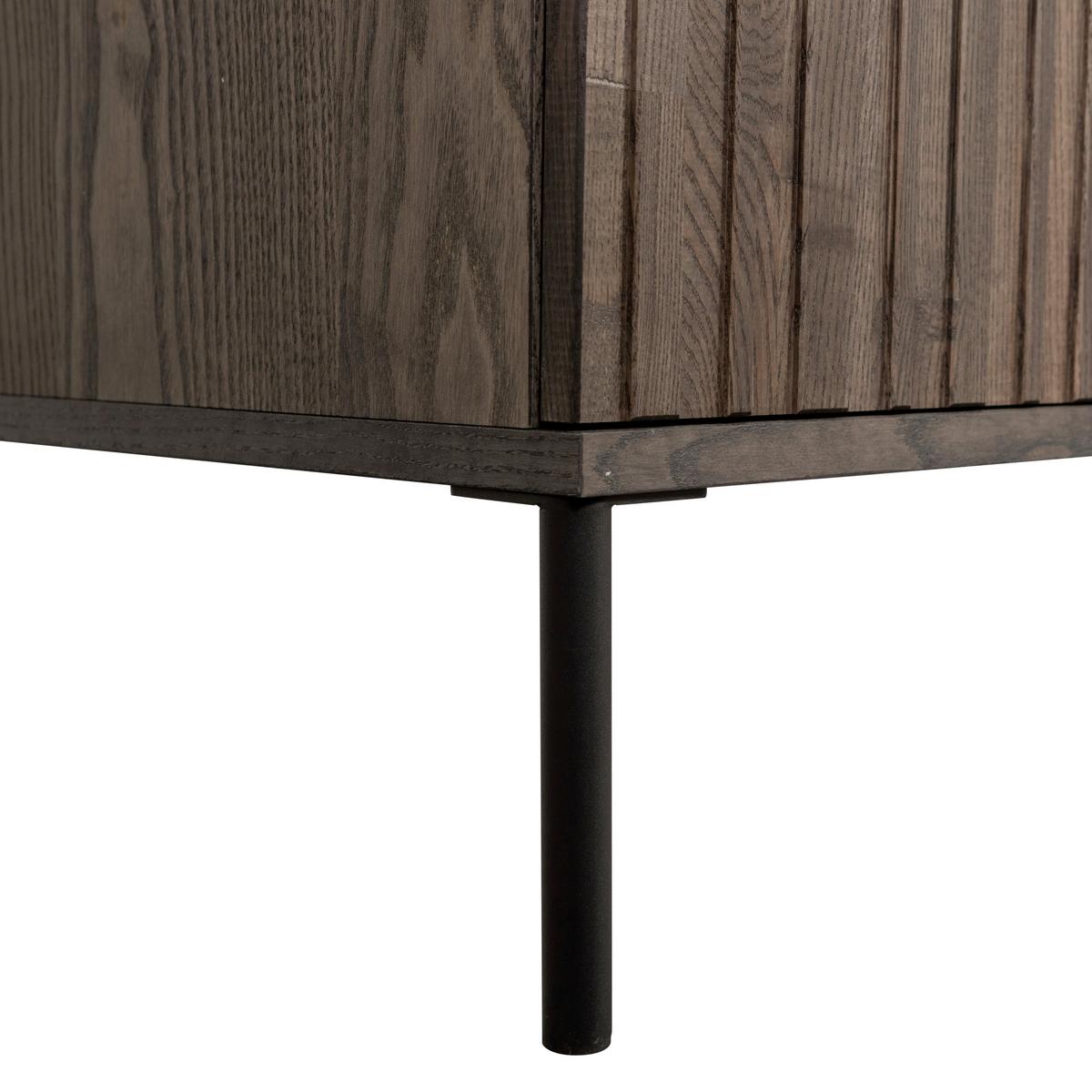 Lowboard Gravure Braun B: 100cm - Schwarz/Braun, Design, Holz/Metall (100/56/44cm) - Livetastic