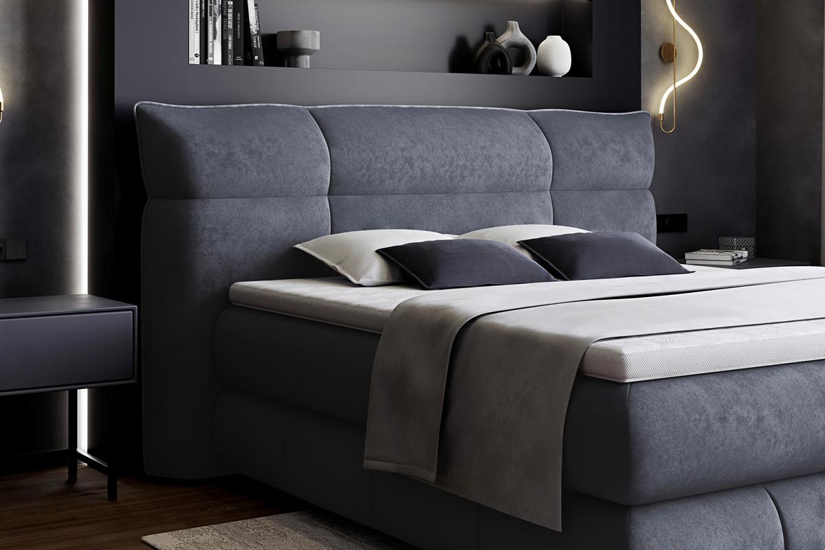 Boxspring Krevet Caramelo - crna/antracit, Trend, tekstil/plastika (140/200cm) - Premium Living