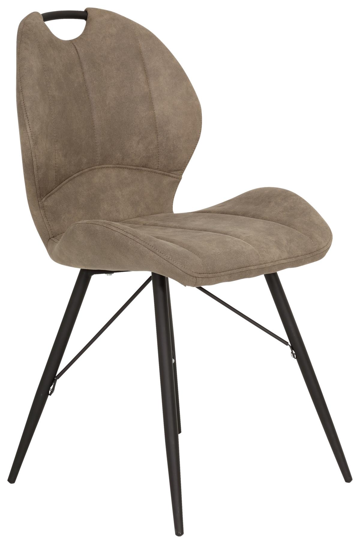 Stuhl-Set Kate S 4er-Set ca. 50x86 cm Schlammfarben - Schlammfarben/Schwarz, MODERN, Textil/Metall (50/86/56cm) - MID.YOU