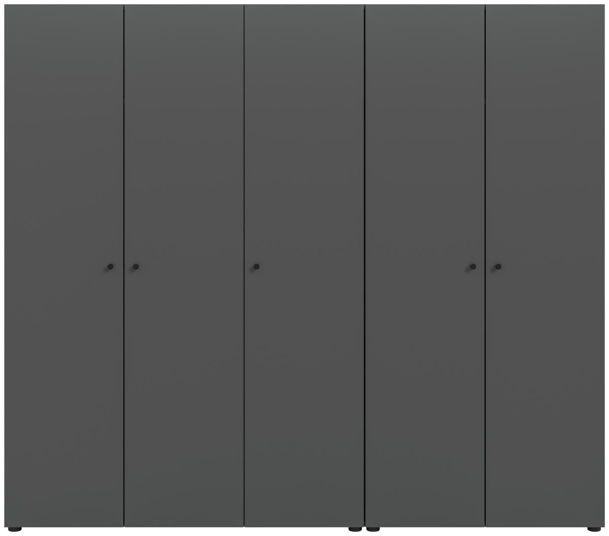 Drehtürenschrank DARWIN ca.200x176x51cm Anthrazit - Anthrazit/Schwarz, MODERN, Holzwerkstoff/Kunststoff (200/176/51cm) - MID.YOU