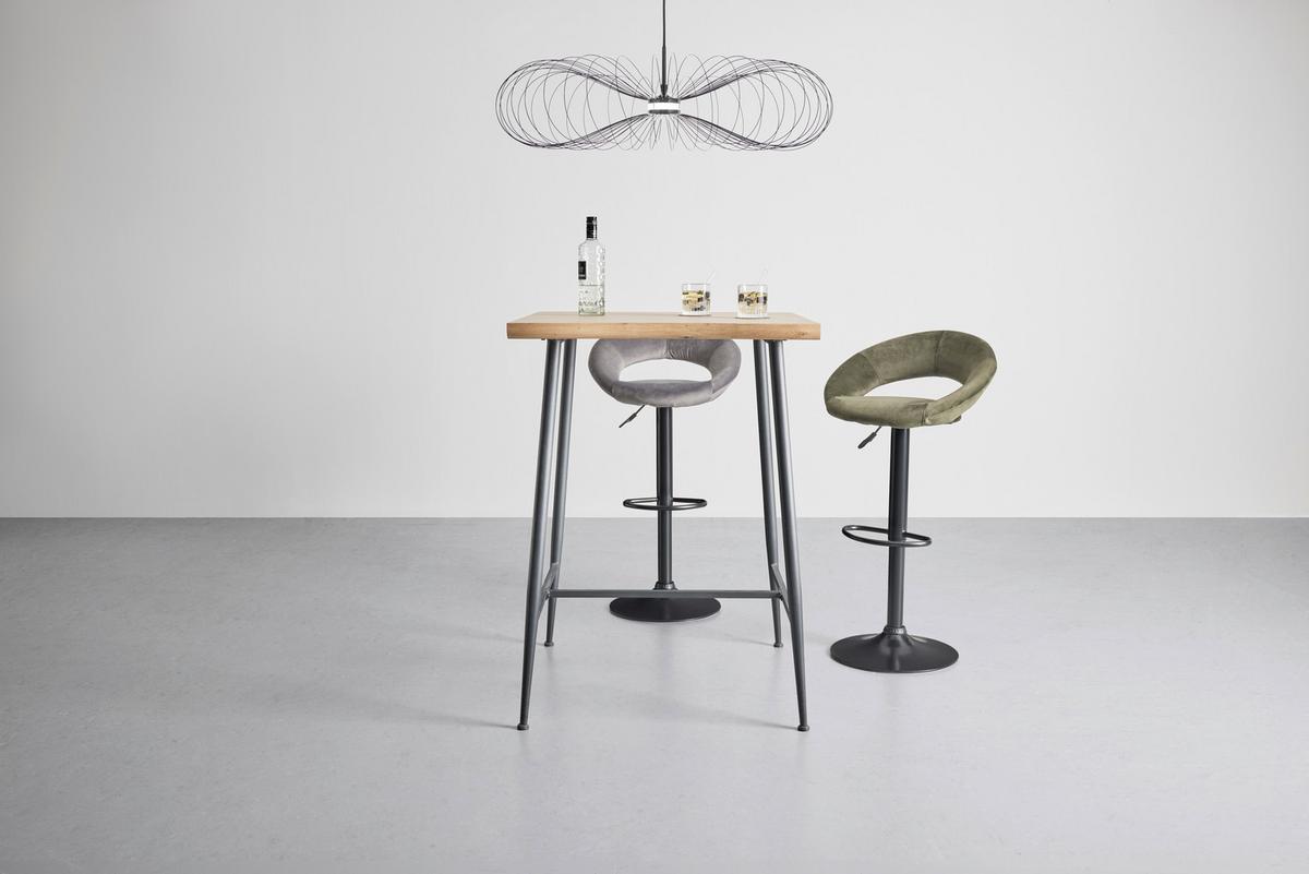 STÓŁ BAROWY STUARD 2 - kolor naturalny/czarny, Modern, materiał drewnopochodny/metal (80/108/80cm) - Mömax