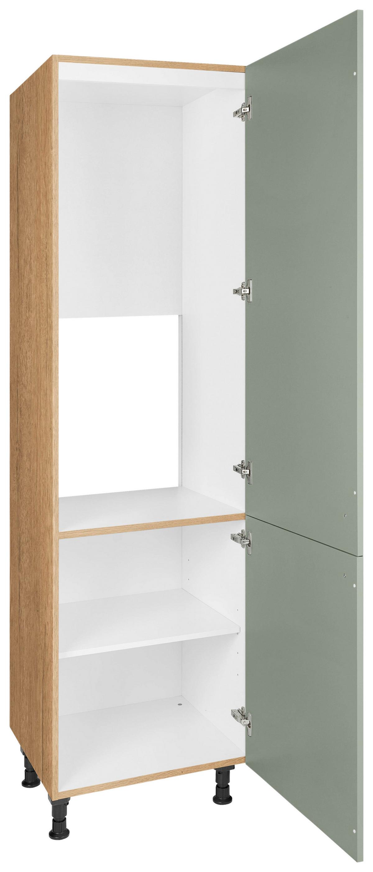 Geräteumbauschrank Cascada Grün - Eichefarben/Schwarz, MODERN, Holzwerkstoff/Metall (60/216,6/58cm) - Nobilia