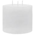 Dreidochtkerze Lia in Weiß - Weiß, MODERN (12/10cm) - MÖMAX modern living
