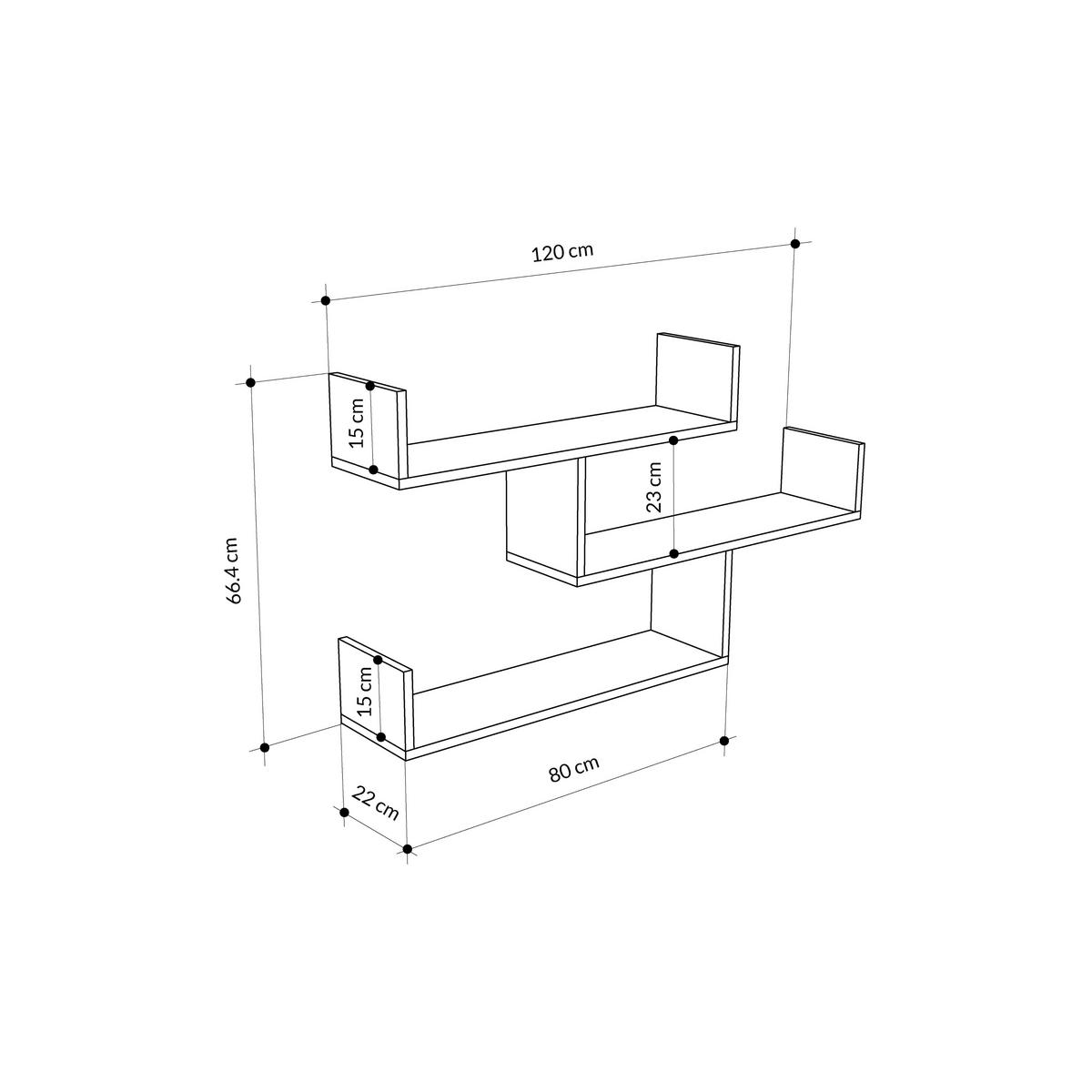 Stenski Regal Tibet - bež, Design, leseni material (120/67/22cm) - Livetastic