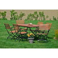 Vrtna Garnitura Schlossgarten, 7-Delno, Masivno - črna/naravne barve, Romantika, kovina/les - Ambia Garden