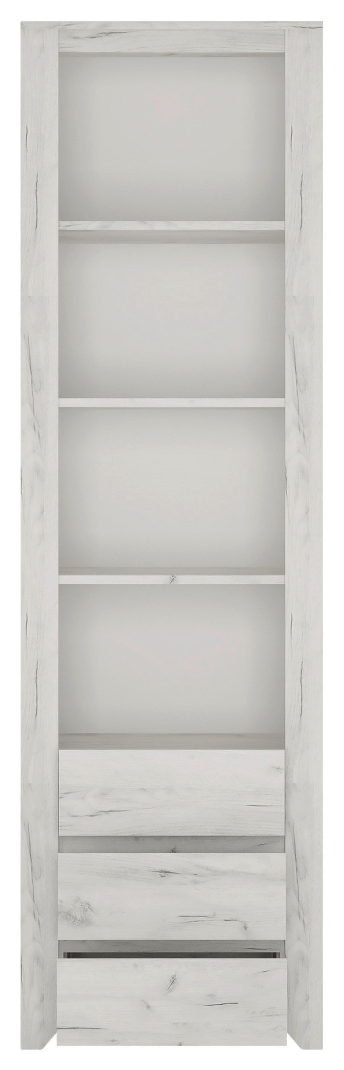 Polica Angel - boje hrasta/crna, Moderno, drvni materijal/plastika (56/190,5/40,2cm)