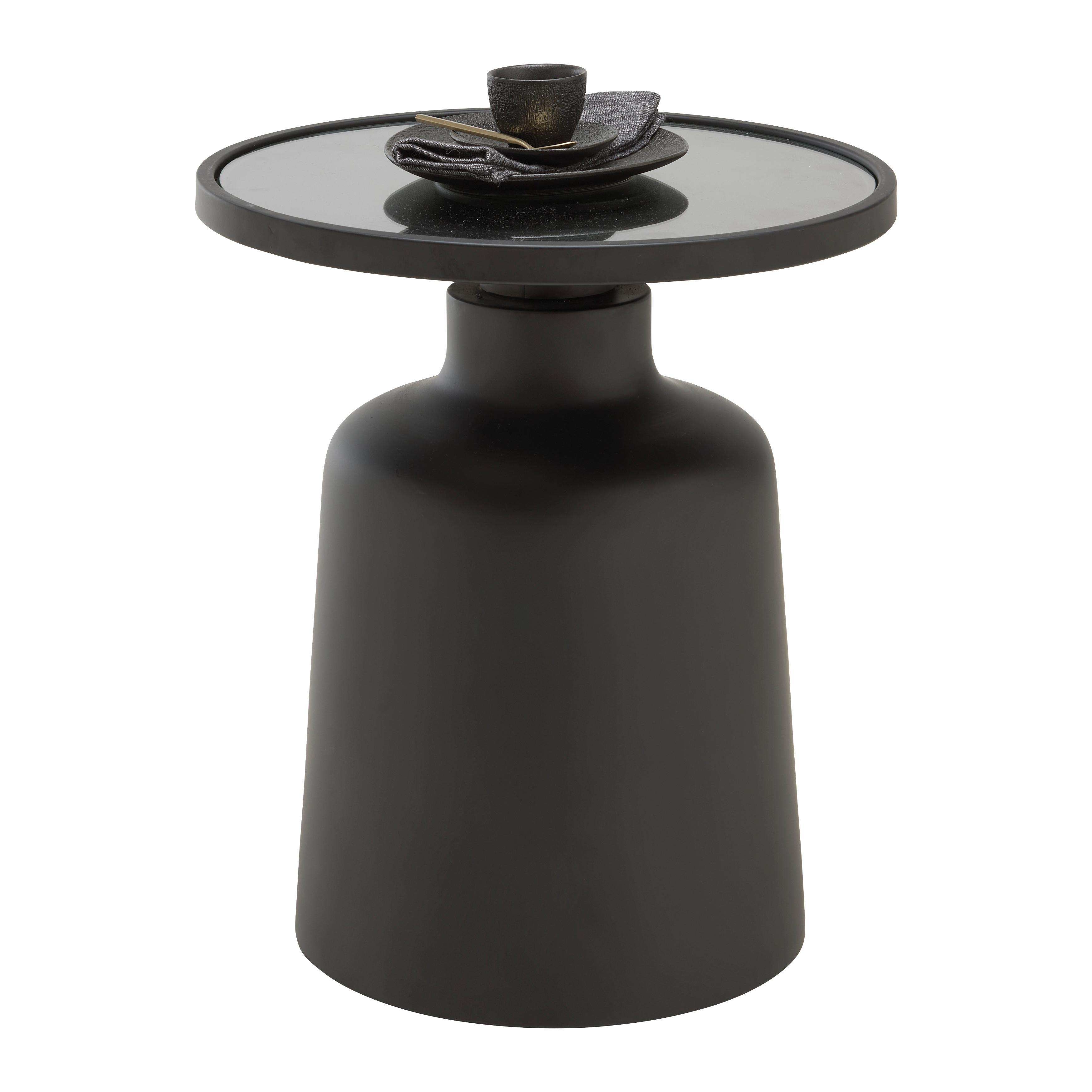Beistelltisch Jaro Schwarz - Schwarz, MODERN, Glas/Metall (47/48cm) - Premium Living