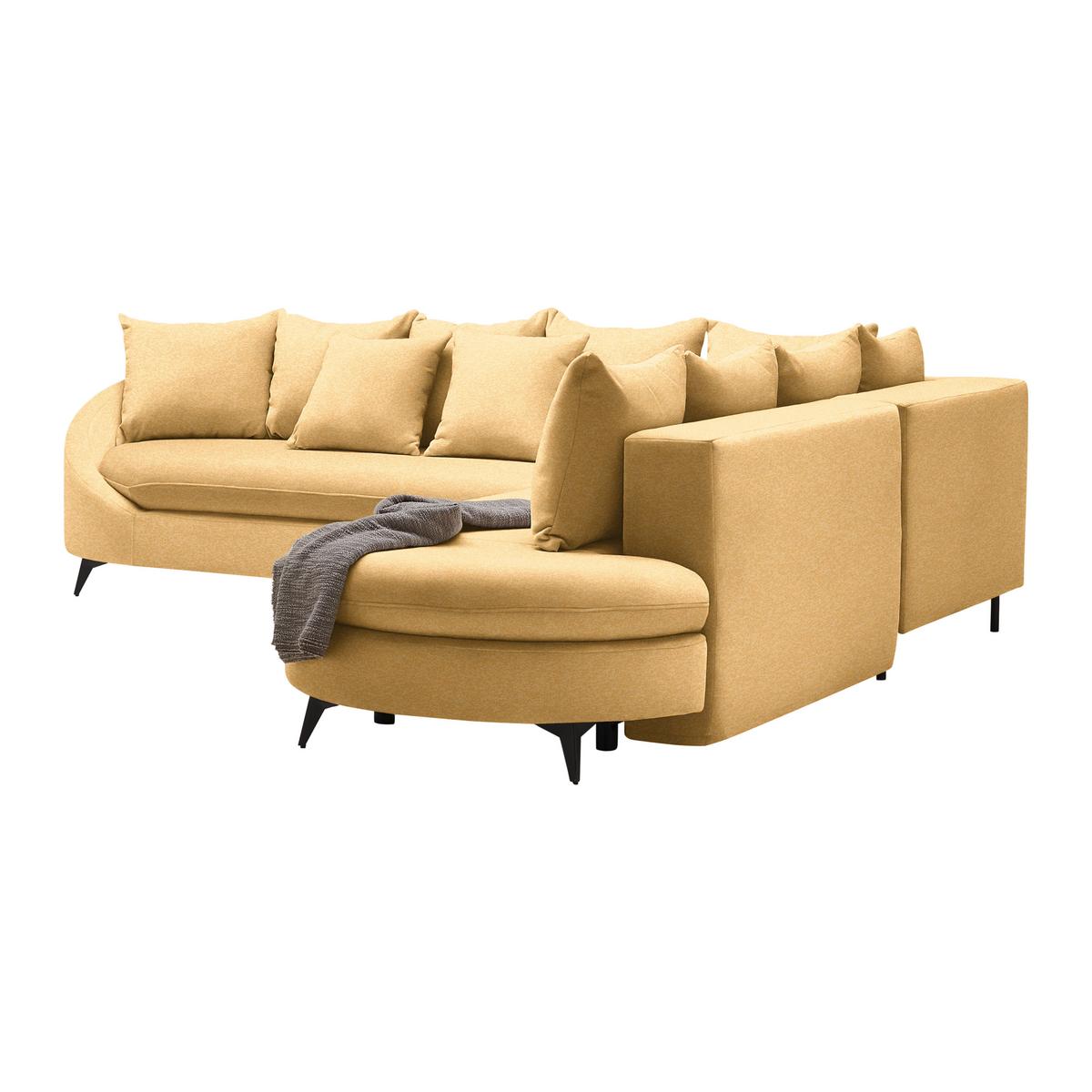 Ecksofa Axel Senfgelb - Senfgelb/Schwarz, MODERN, Textil/Metall (291/87/250cm) - Mömax