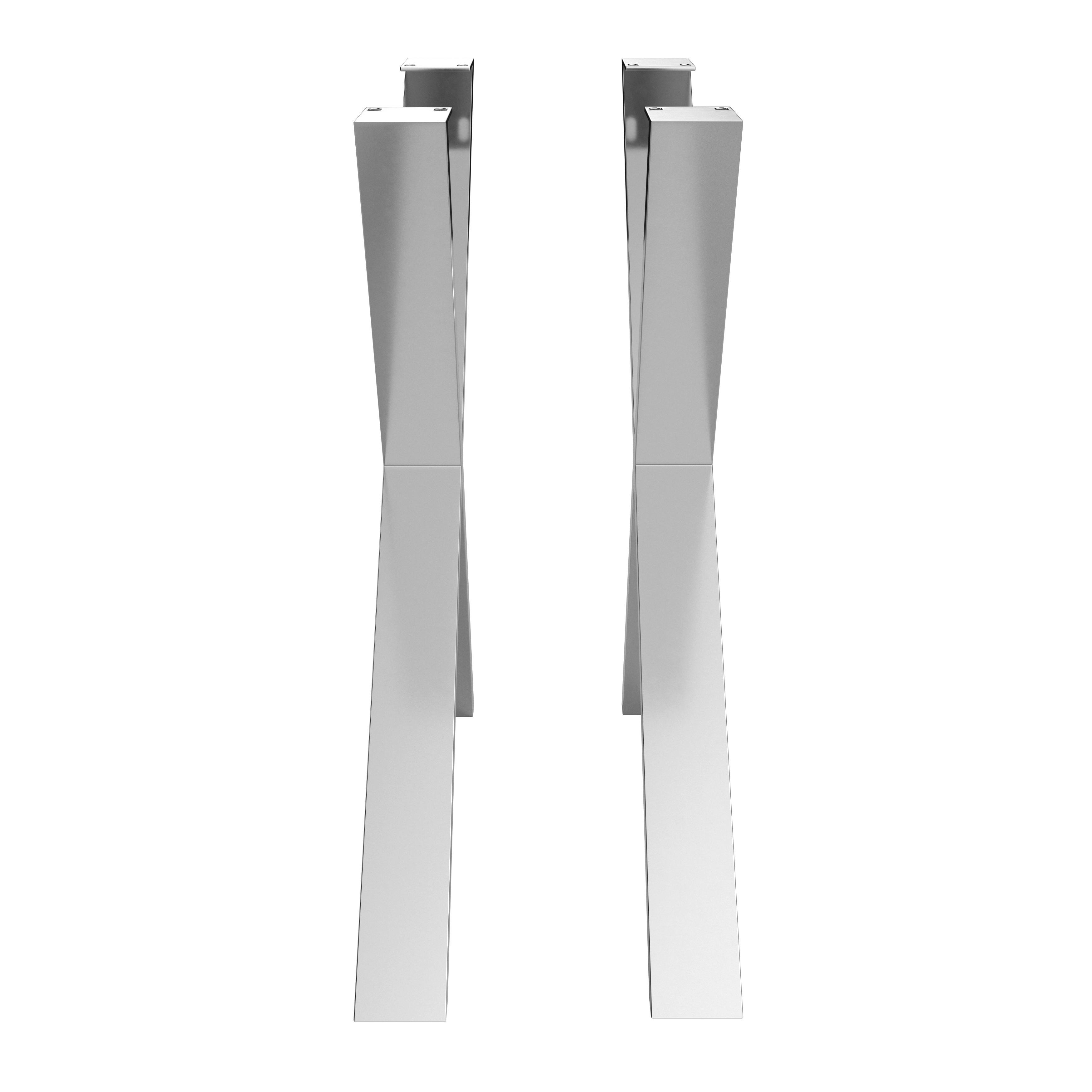 Tischgestell Noah Edelstahlfarben - Edelstahlfarben, Modern, Metall (78/72/7,5cm) - Mömax