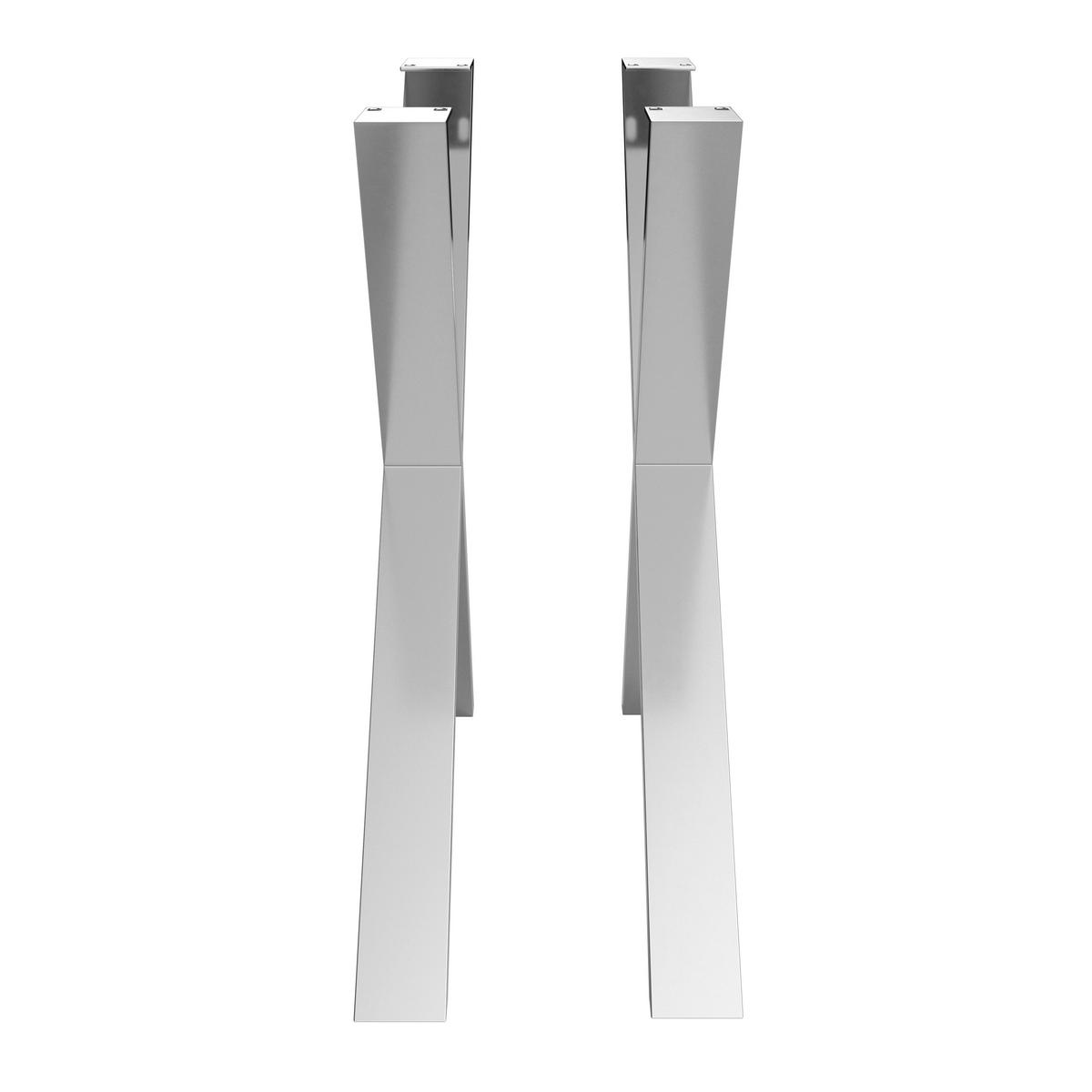 Tischgestell Noah Edelstahlfarben - Edelstahlfarben, Modern, Metall (78/72/7,5cm) - Mömax