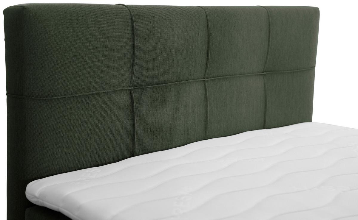 Oblazinjena Postelja Freddie, Olivno Zelena, 120x200 - črna/olivno zelena , Konvencionalno, kovina/tekstil (120/200cm) - Mömax
