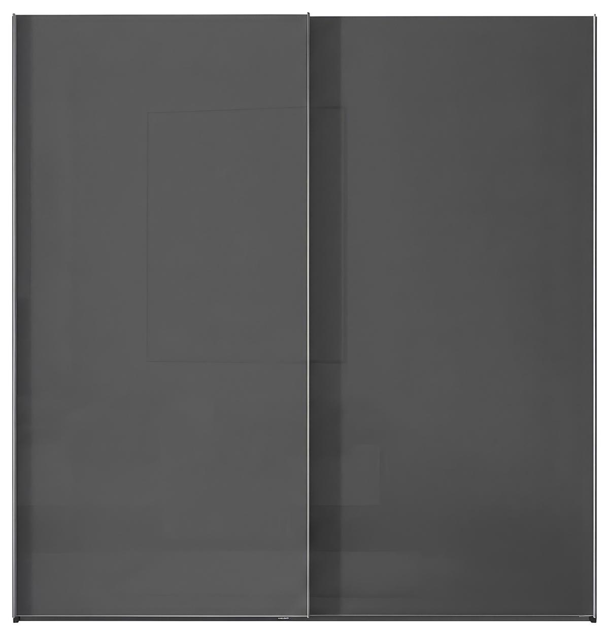 Schwebetürenschrank Lumos Dunkelgrau - Dunkelgrau/Alufarben, Konventionell, Glas/Holzwerkstoff (200/222/68cm) - Based