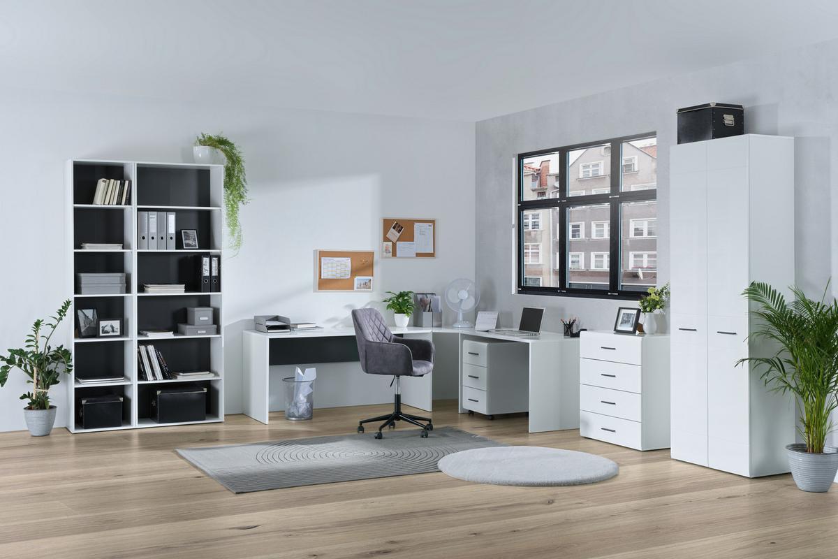 REGAŁ AVANTI - antracytowy/biały, Basics, materiał drewnopochodny/tworzywo sztuczne (75/103,8/40cm) - MID.YOU