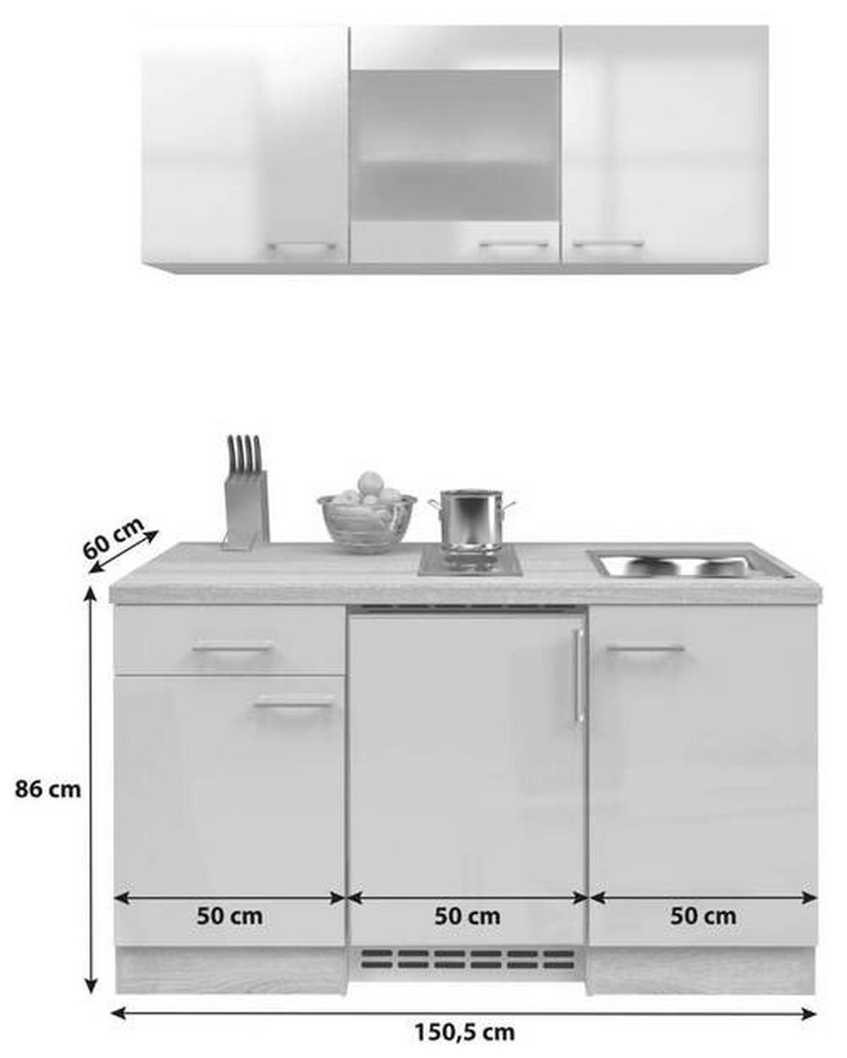Majhna Kuhinja Z Aparati Nepal, Kašmir, Barva Hrasta - barve nerjavečega jekla/kašmir, Moderno, kovina/steklo (150,5cm) - FlexWell