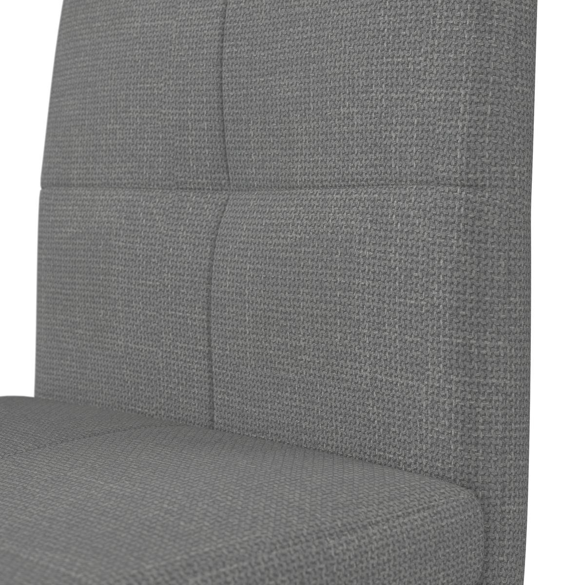 Schwingstuhl Lucie Grau Leinenoptik Gepolstert - Grau/Nickelfarben, MODERN, Textil/Metall (43/99/60cm) - Bessagi Home